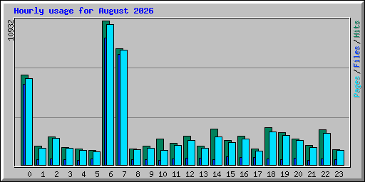 Hourly usage for August 2026